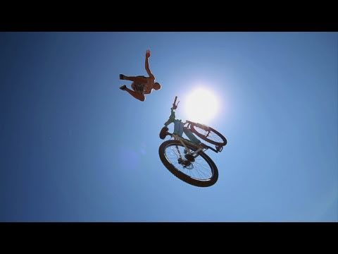 ein echter stunt mit dem fahrrad
